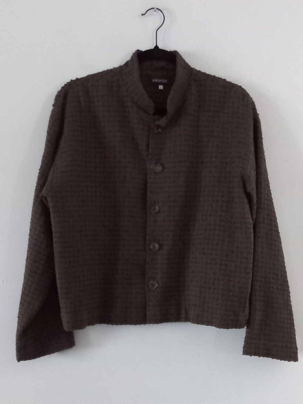 ESKANDAR 100% linen brown textured light jacket blazer